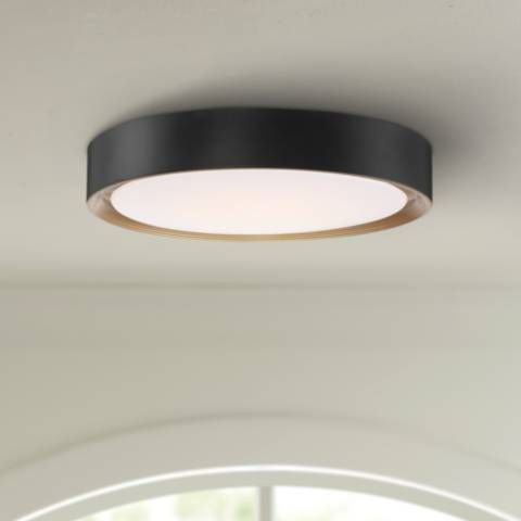 Malaga 19 3/4" Wide Matte Black Round LED Ceiling Light - #96W76 | Lamps Plus | Lamps Plus