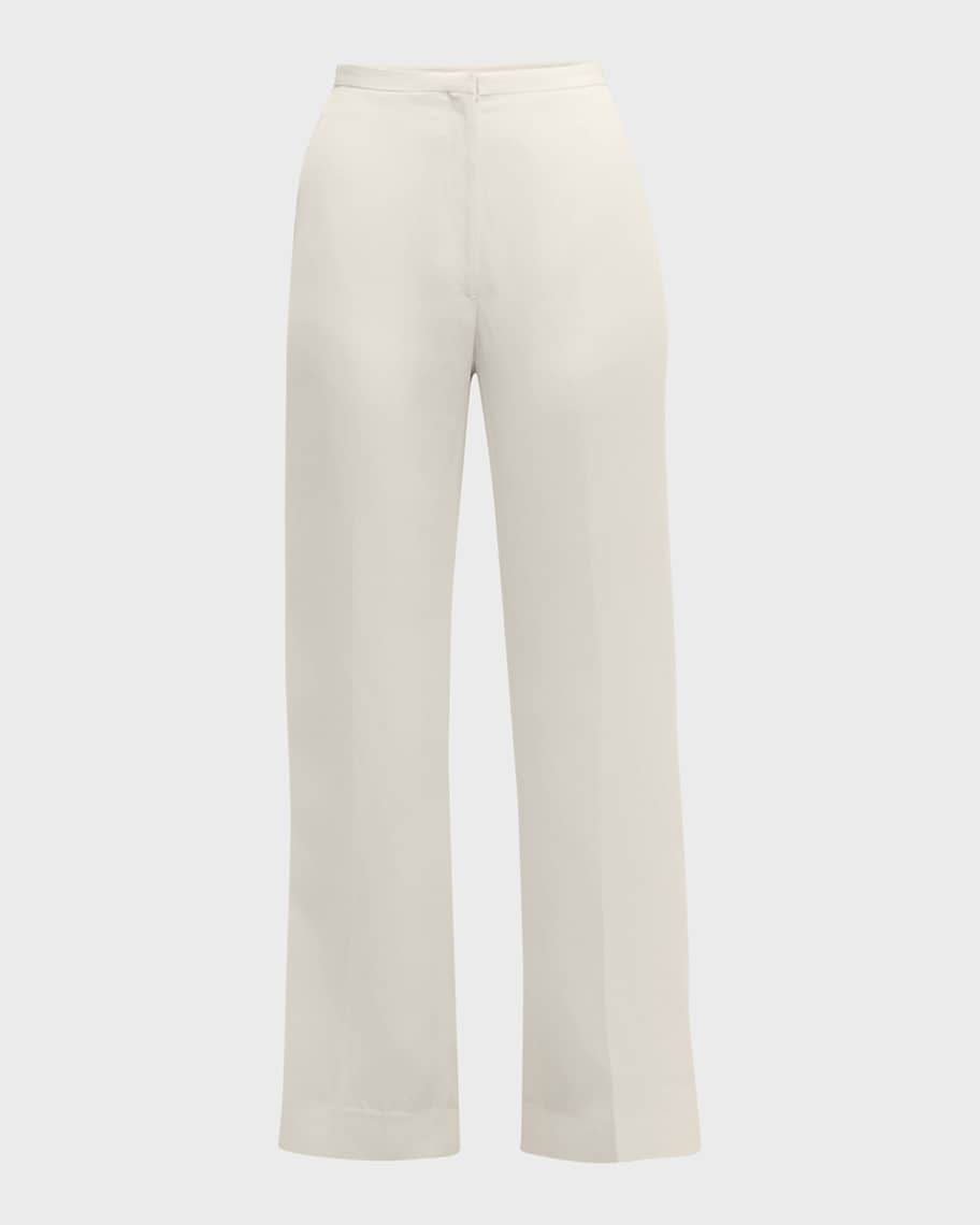 Gia Studios Straight Broadcloth Trousers | Neiman Marcus