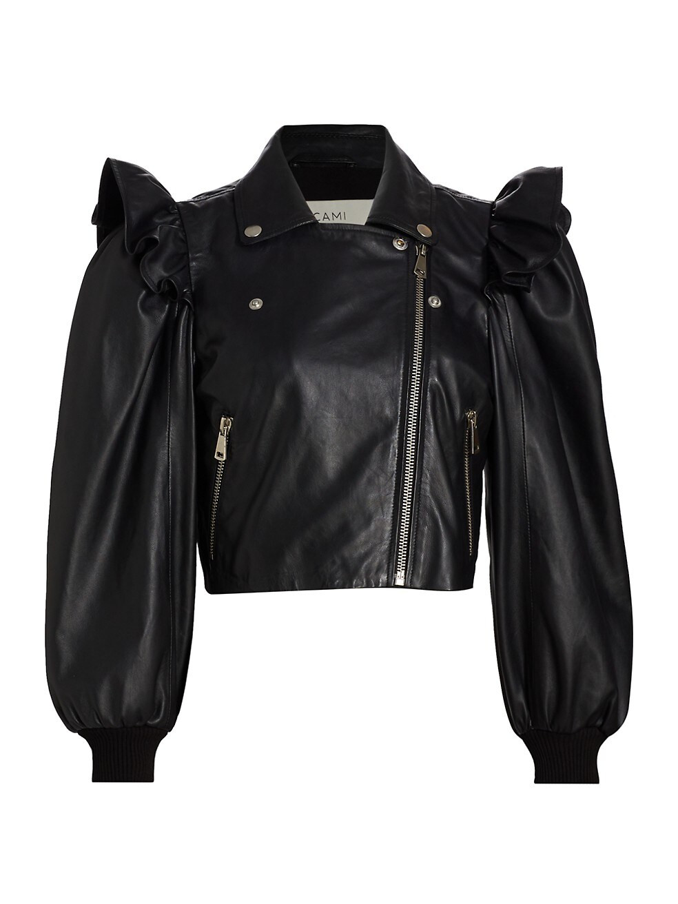 Cami NYC Beta Puff-Sleeve Leather Jacket | Saks Fifth Avenue