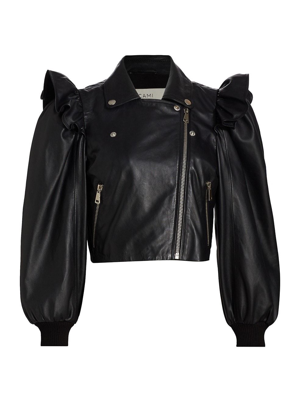 Cami NYC Beta Puff-Sleeve Leather Jacket | Saks Fifth Avenue