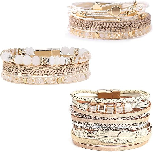 Wovanoo Leather Wrap Bracelet Set 3Pack Wrist Cuff Bracelet for Women Girls Multilayer Magnetic C... | Amazon (US)