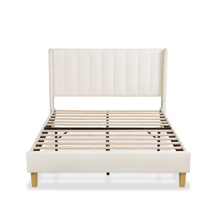 Deeb Upholstered Platform Bed Frame with Wingback Headboard | Wayfair North America