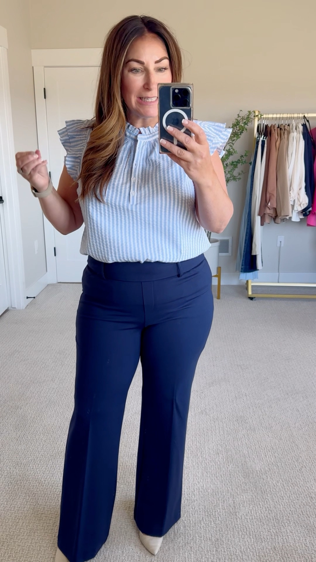 Summer outfits from work to weekend with blouses from Gibsonlook Fit Tips: Blouses tts, L // Pants tts, 12 // shorts, L // linked similar trouser pants code RYANNE10 for 10% off Gibsonlook code RYANNEXSPANX for 15% off Spanx

#LTKOver40 #LTKMidsize #LTKWorkwear