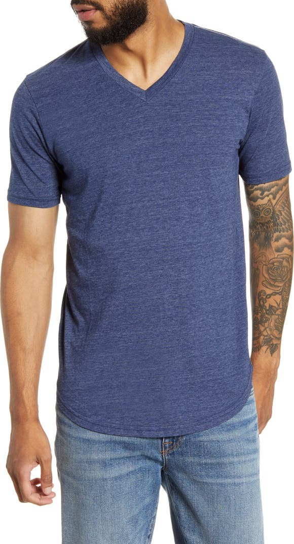 Triblend Scallop V-Neck T-Shirt | Nordstrom