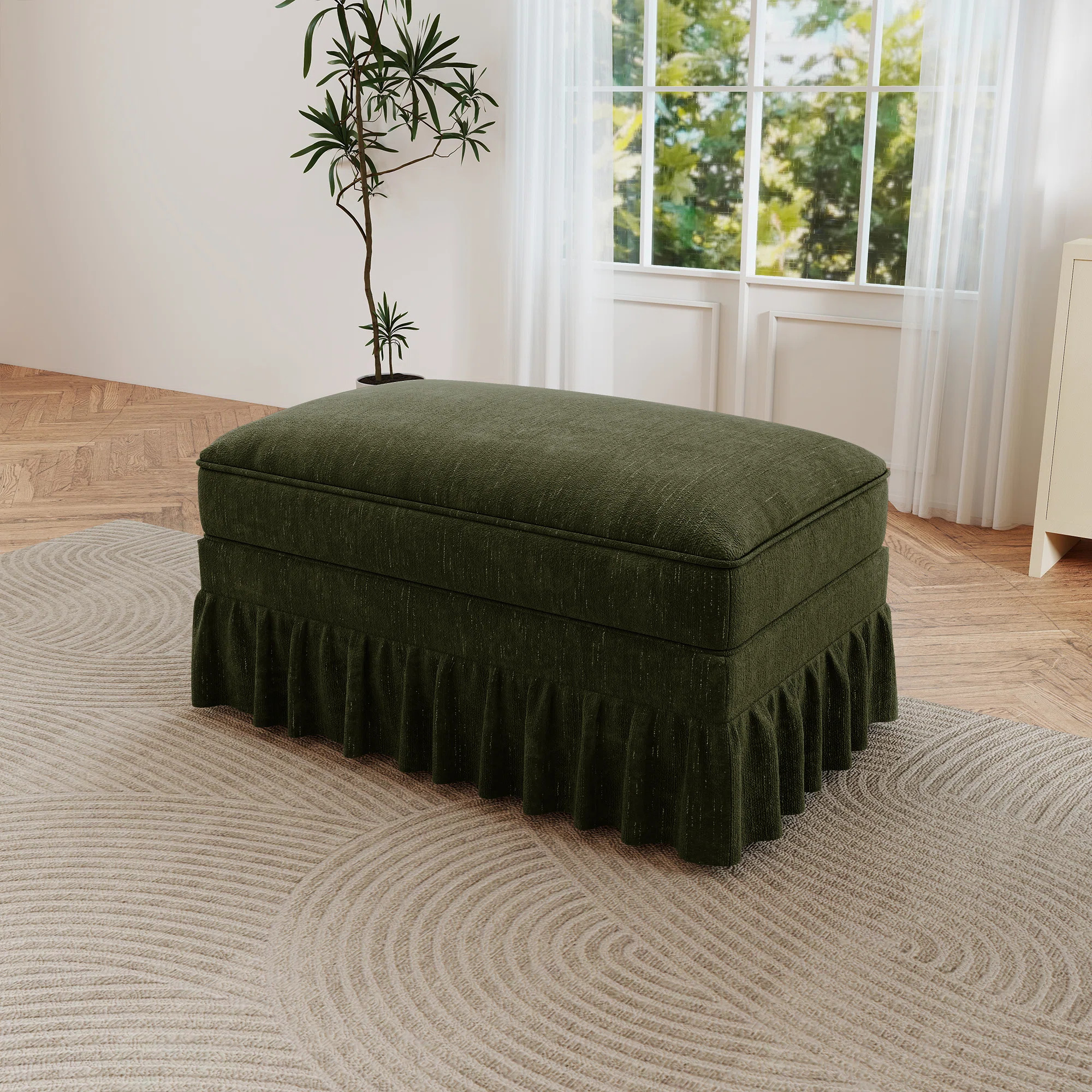 Alcott Hill® Upholstered Skirted Ottoman | Wayfair | Wayfair North America