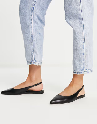 ASOS DESIGN Lala slingback ballet flats in black | ASOS (Global)