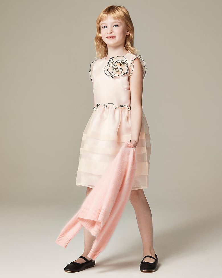 Girls' rosette ruffle dress in organza | J. Crew US