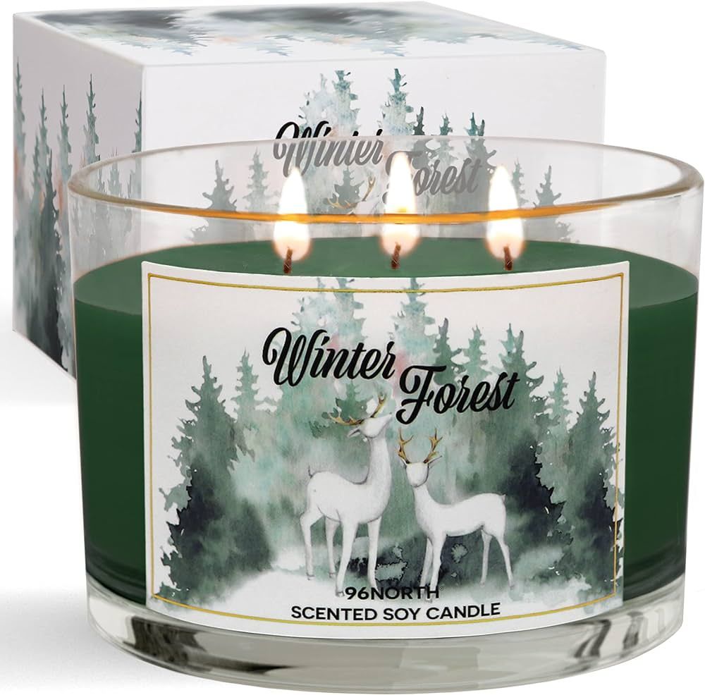 96NORTH Pine Candle | Large 3 Wick Jar Candle | 12 Oz Up to 50 Hours Burning Time | 100% All Natu... | Amazon (US)