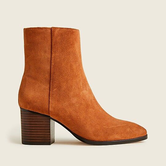 New Sadie stacked-heel boots in suede | J.Crew US