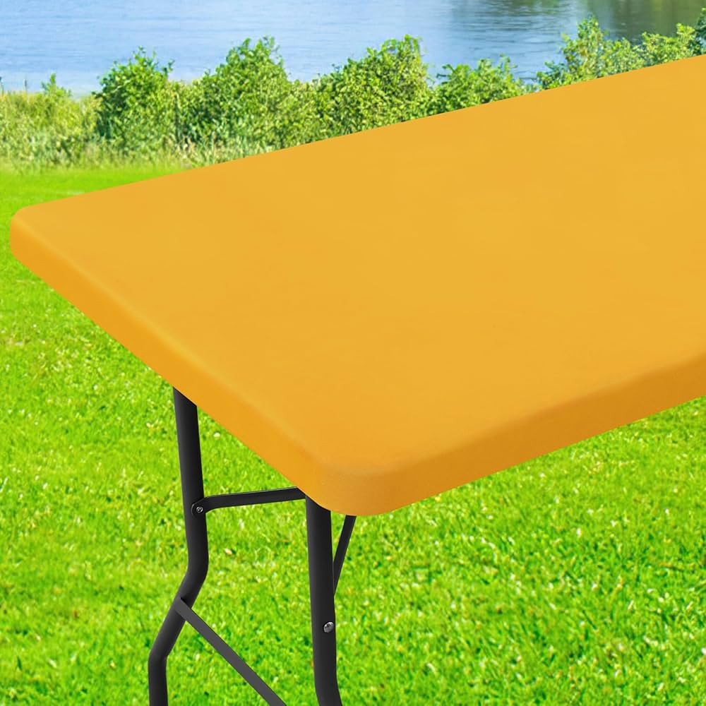 Spandex 8 Foot Rectangle Table Cloth, Elastic Fitted Tablecloths for Picnic, Stretch Washable Pat... | Amazon (US)