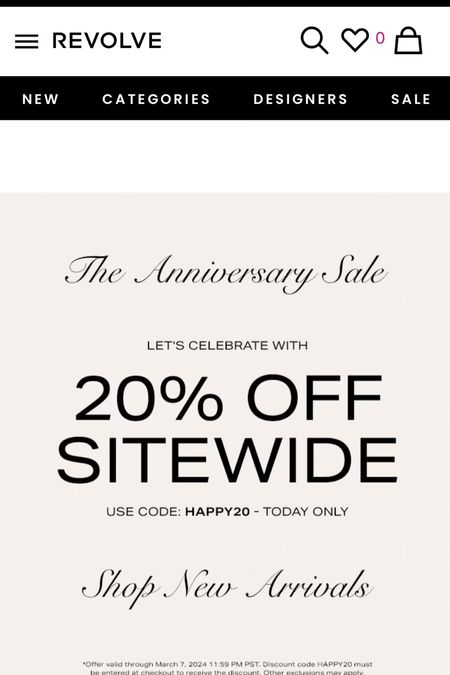 Revolve anniversary sale picks. Code is HAPPY20 for 20% off today Thursday, March 7 only. 