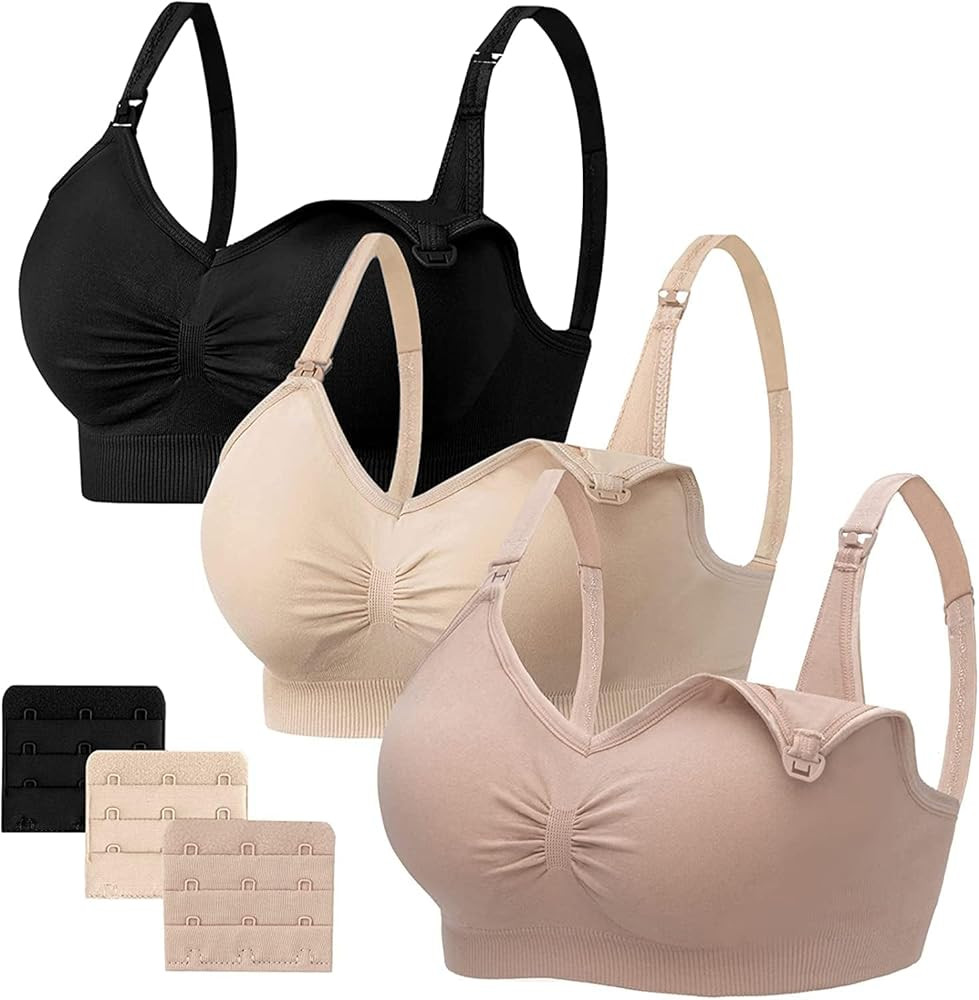 HBselect 3 Pack Women\u2019s Nursing Bra Wireless Seamless Maternity Bra Breastfeeding Bras Brale... | Amazon (UK)