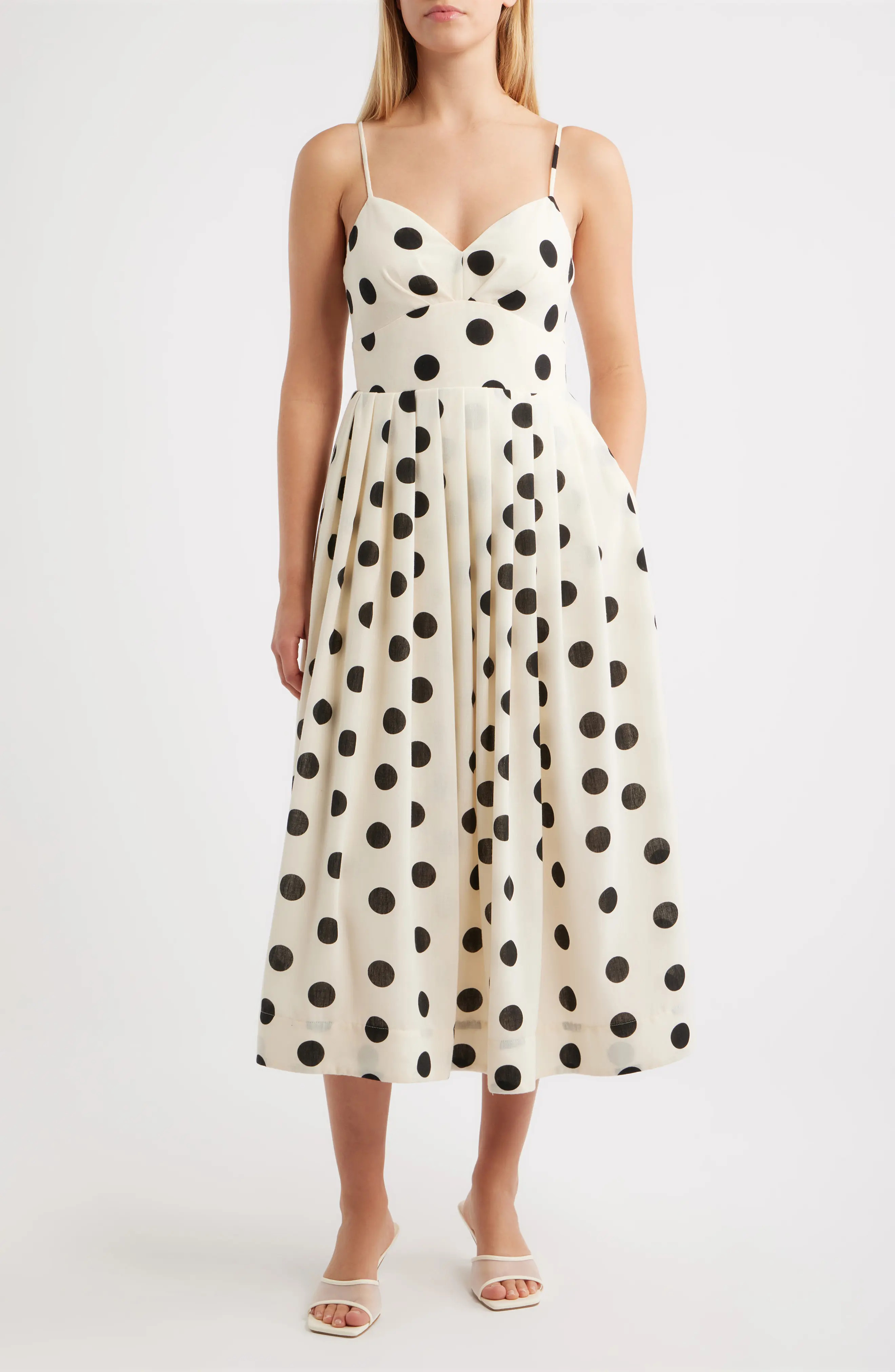 Julia Jordan Polka Dot Midi Dress (Women) | Nordstrom | Nordstrom