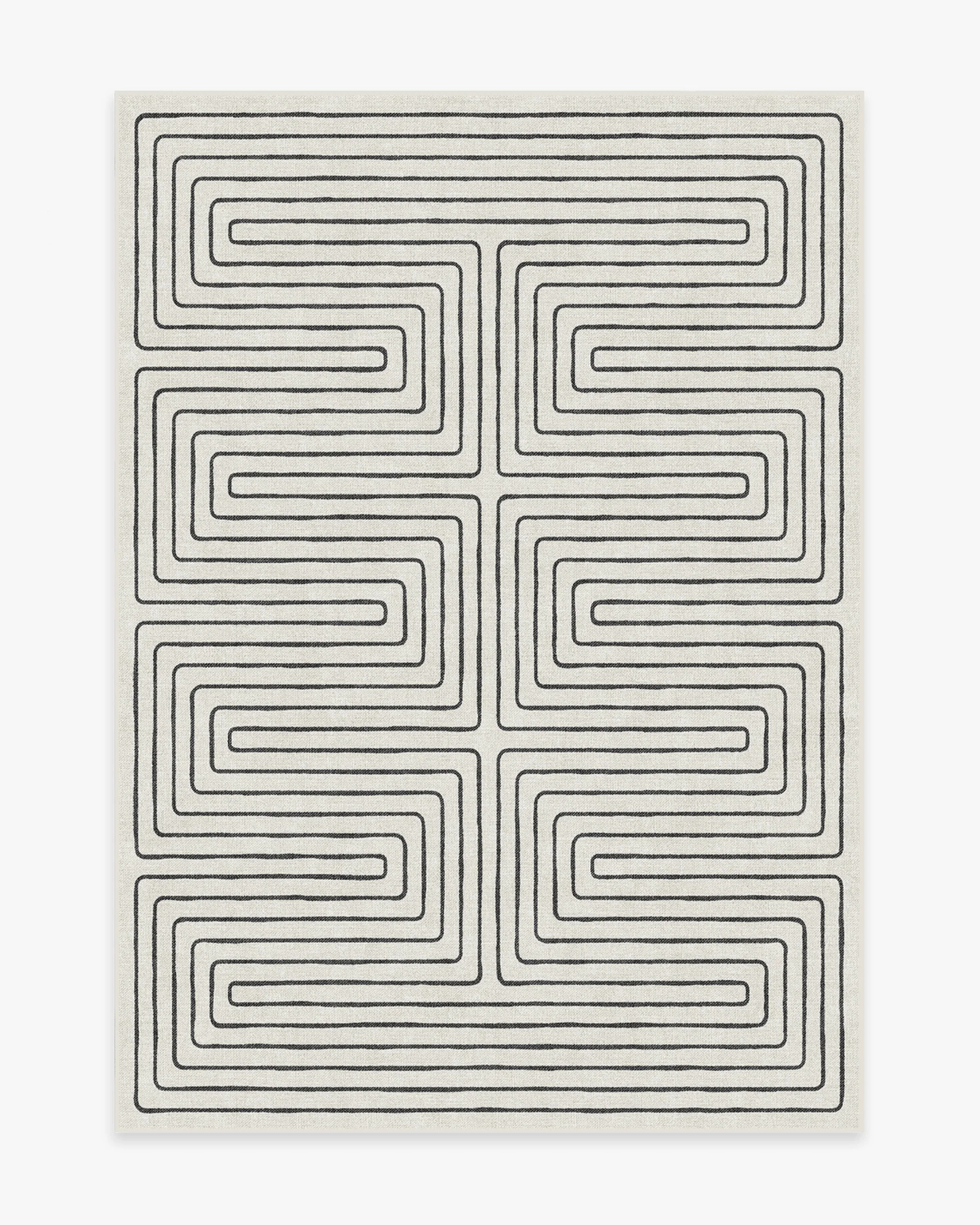 Labyrinth Black & Ivory Rug | Ruggable