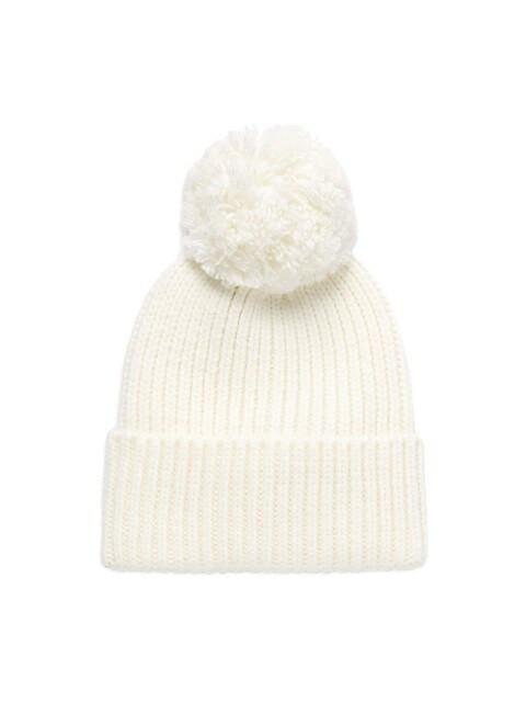 UGG Rib-Knit &amp; Faux Fur Pom-Pom Beanie on SALE | Saks OFF 5TH | Saks Fifth Avenue OFF 5TH
