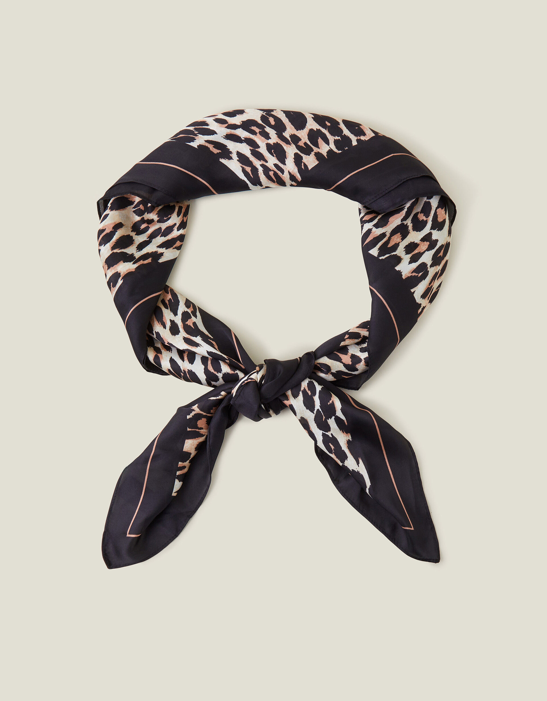 Leopard Print Square Satin Scarf | Accessorize (Global)
