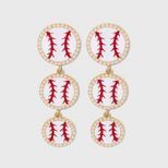 SUGARFIX by BaubleBar Baseball Drop Earrings - White | Target