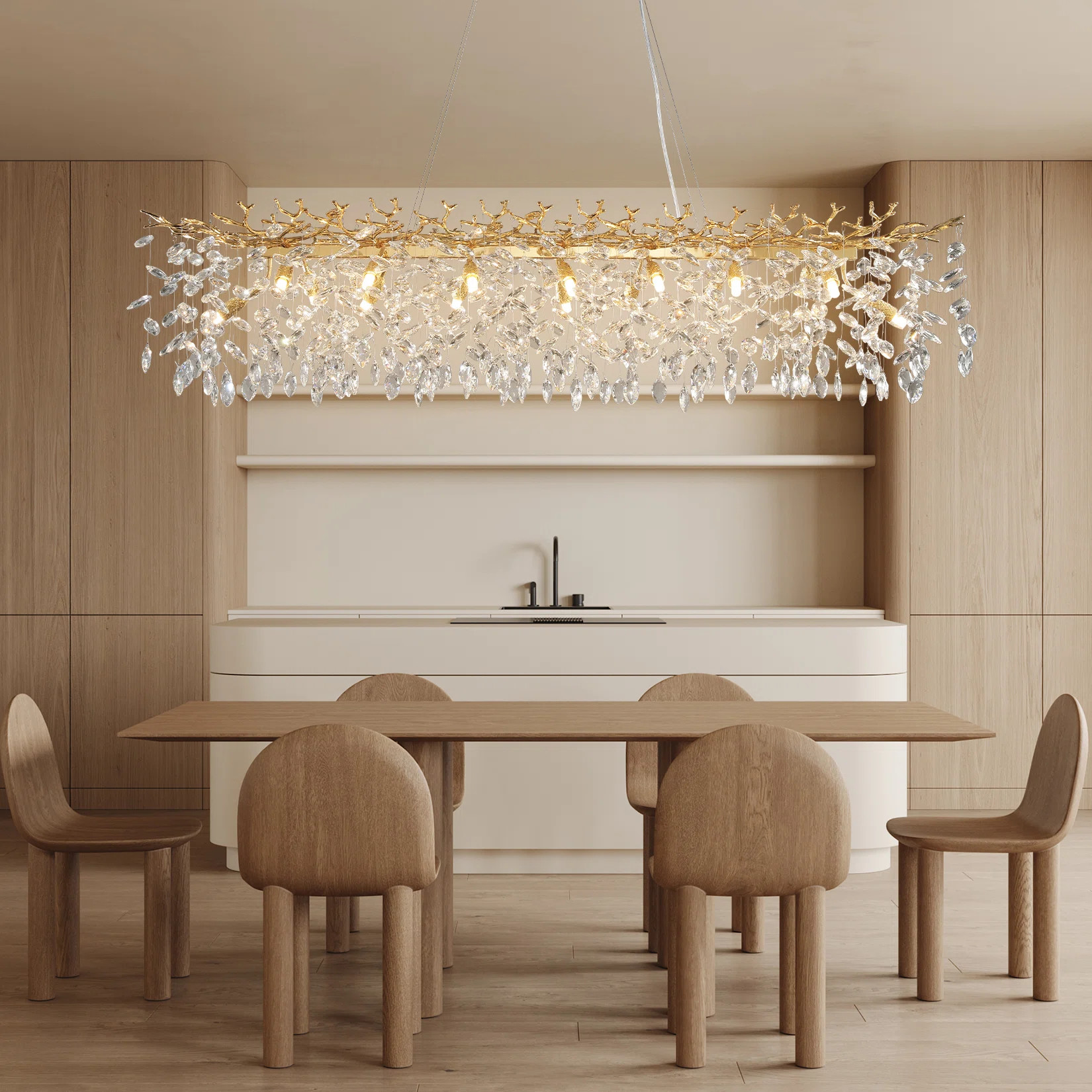 Erdenheim Modern Square / Rectangle Crystal Chandeliers for Dining Room, Kitchen Island | Wayfair North America