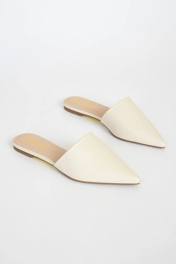 Lorena Off White Pointed Toe Slides | Lulus (US)