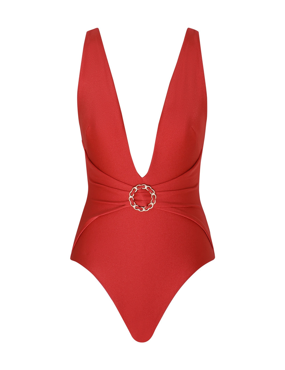 ZIMMERMANN Roselight Plunge Chain One Piece Raspberry Size 2 | ZIMMERMANN (US, CA, EU, MENA)