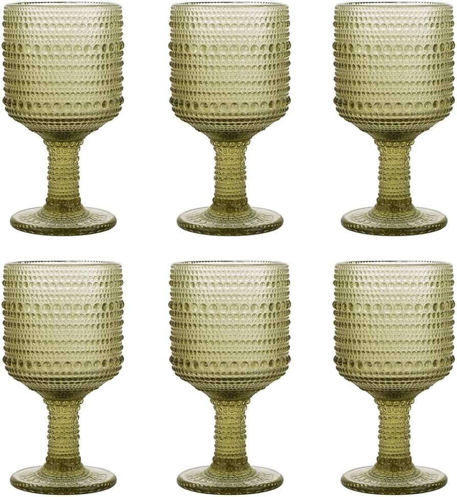 9oz Transparent Wine Goblets Set Of 6 Clear Glass Goblets Fancy Wine Glass Cute Wine Glasses Vint... | Amazon (US)