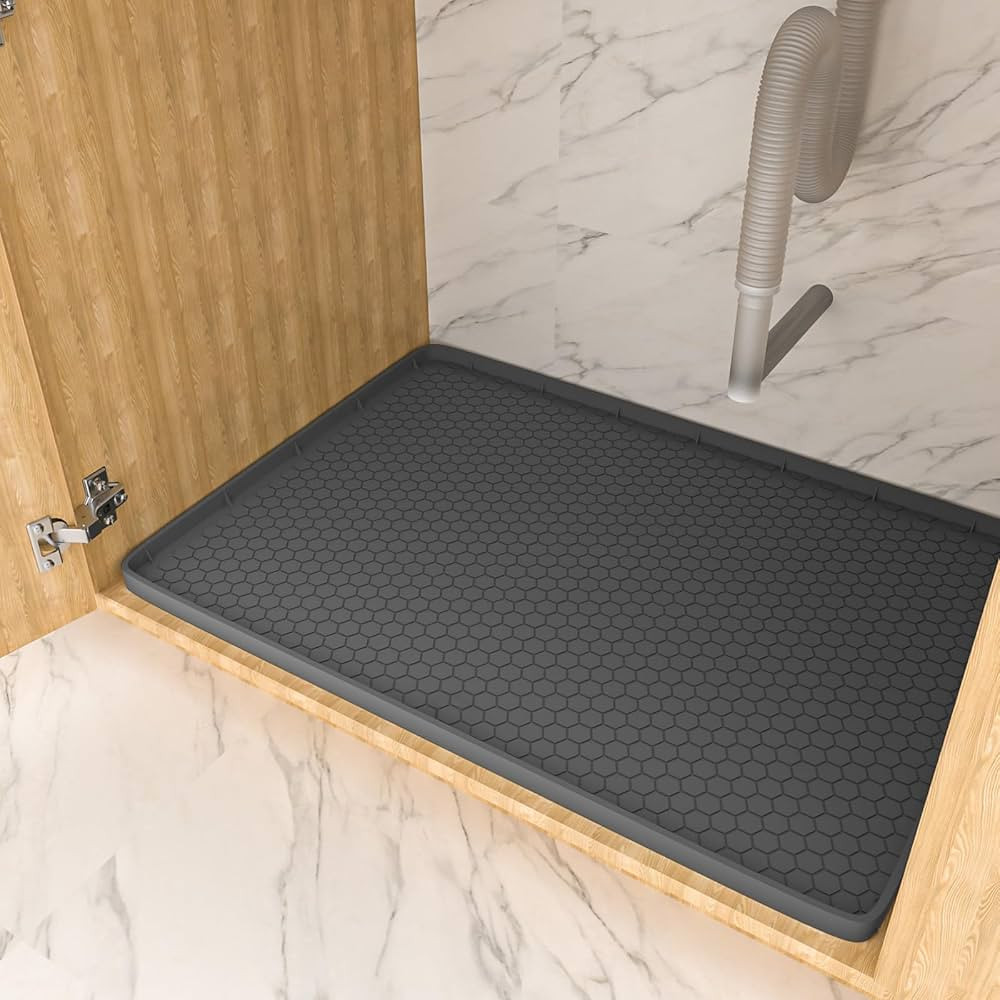 Under Sink Mat for Kitchen Waterproof, Flexible Silicone Kitchen Bathroom Sink Cabinet Mat, 28" x... | Amazon (US)