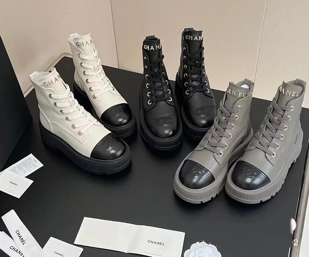 European station 2023 new first layer cowhide high top shoes tied round head thick sole casual fa... | DHGate