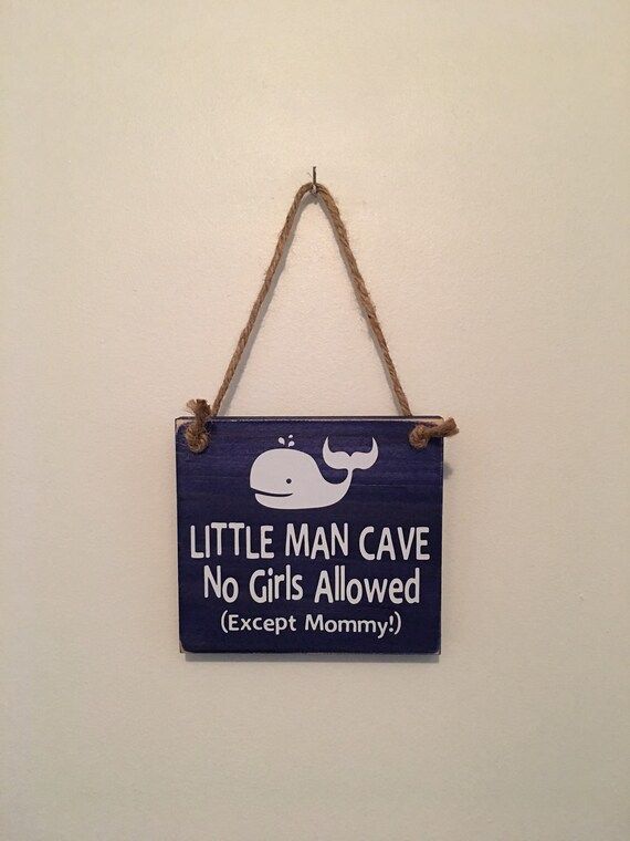 Adorable Rustic Little Man Cave No Girls Allowed (Except Mommy!) ™ With Whale Nautical Wooden Door S | Etsy (US)