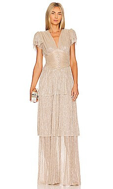 Sabina Musayev Sarah Maxi Dress in Gold from Revolve.com | Revolve Clothing (Global)