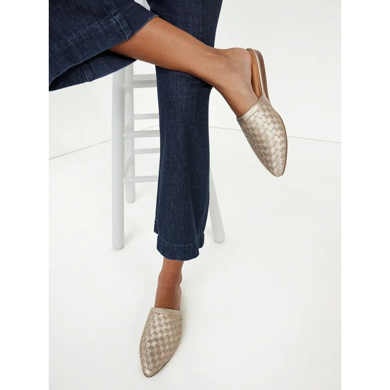 Time and Tru Women's Woven Slip on Dress Mules - Walmart.com | Walmart (US)