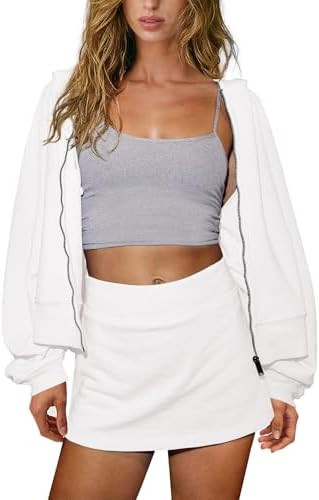 Nirovien Women Two Piece Workout Set Zip Up Hoodie and Skort Sets Athletic Sweatsuits Outfits Set... | Amazon (US)