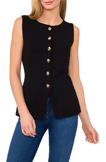 Ted Baker Sleeveless Button-Up Shirt in Rich Black at Nordstrom Rack, Size Medium | Nordstrom Rack