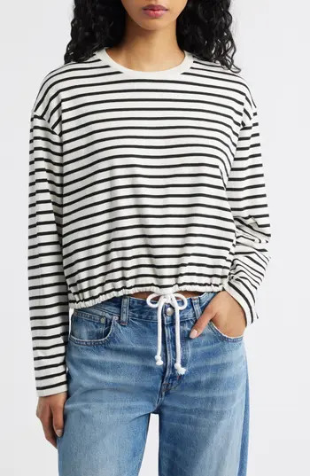 Madewell The Perfect Tie Waist Cotton T-Shirt in Lighthouse at Nordstrom Rack, Size Medium | Nordstrom Rack