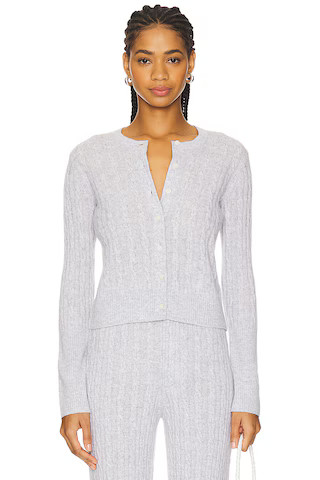 Guest In Residence Jane Cable Cashmere Cardigan in Stone from Revolve.com | Revolve Clothing (Global)