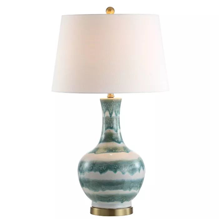 30.5" Ceramic/Metal Tucker Striped Table Lamp (Includes Energy Efficient Light Bulb) - JONATHAN Y | Target