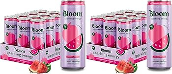 Bloom Nutrition Sparkling Energy Drink, Zero Sugar, 180mg Caffeine | Strawberry Watermelon | 12oz... | Amazon (US)