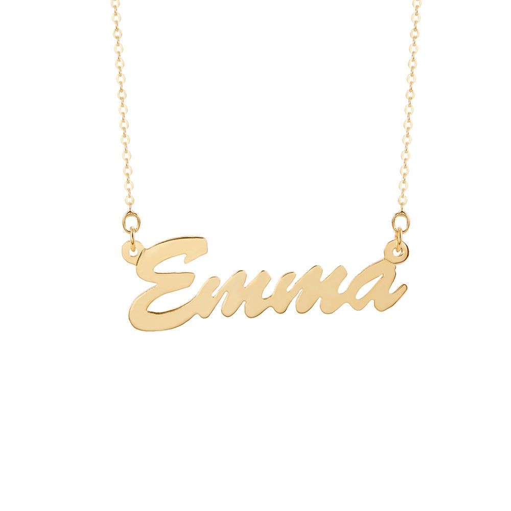 Thin Script Style Gold Nameplate Necklace | Eve's Addiction Jewelry