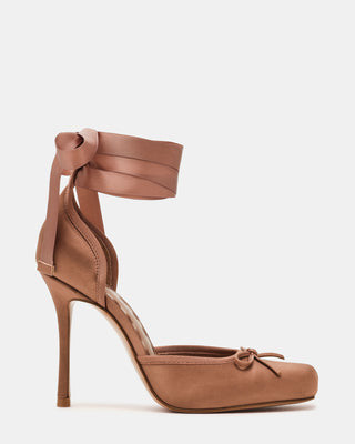 Steve Madden Women's Larina Lace-Up Heels - Tan Satin - Size 9.5 - Leather/Satin | Steve Madden (US)