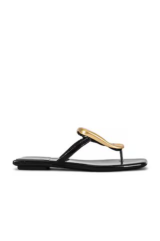 Linques-2 Sandal in Black Patent Gold | Revolve Clothing (Global)