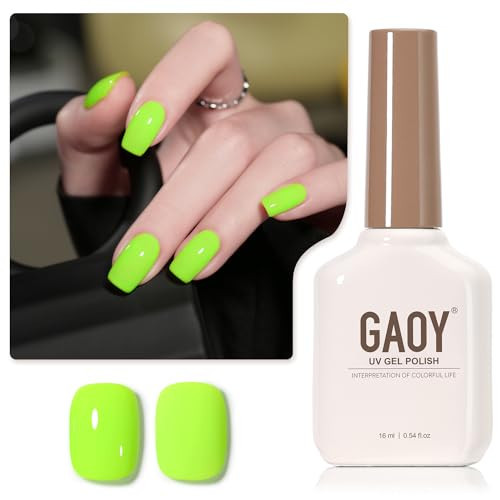 GAOY Neon Green Gel Nail Polish, 16ml Soak Off Gel Polish, UV Light Cure for Nail Art DIY Manicure at Home, 2278 Neon Green | Amazon (US)