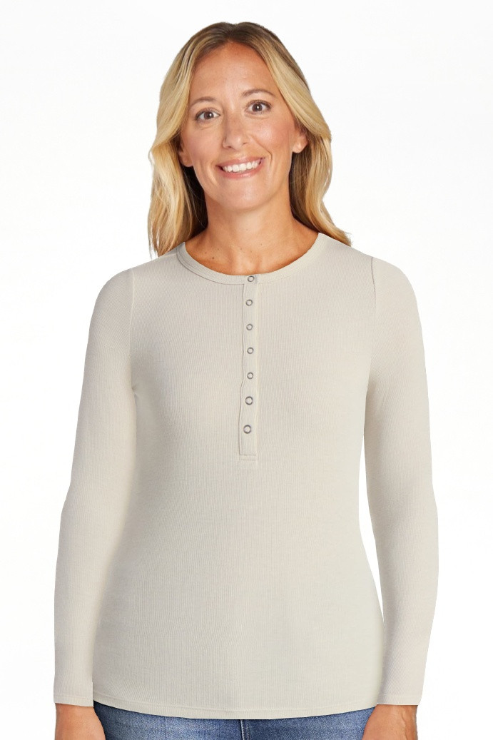 Time and Tru Women's Ribbed Henley Shirt with Long Sleeves, Sizes XS-XXXL | Walmart (US)