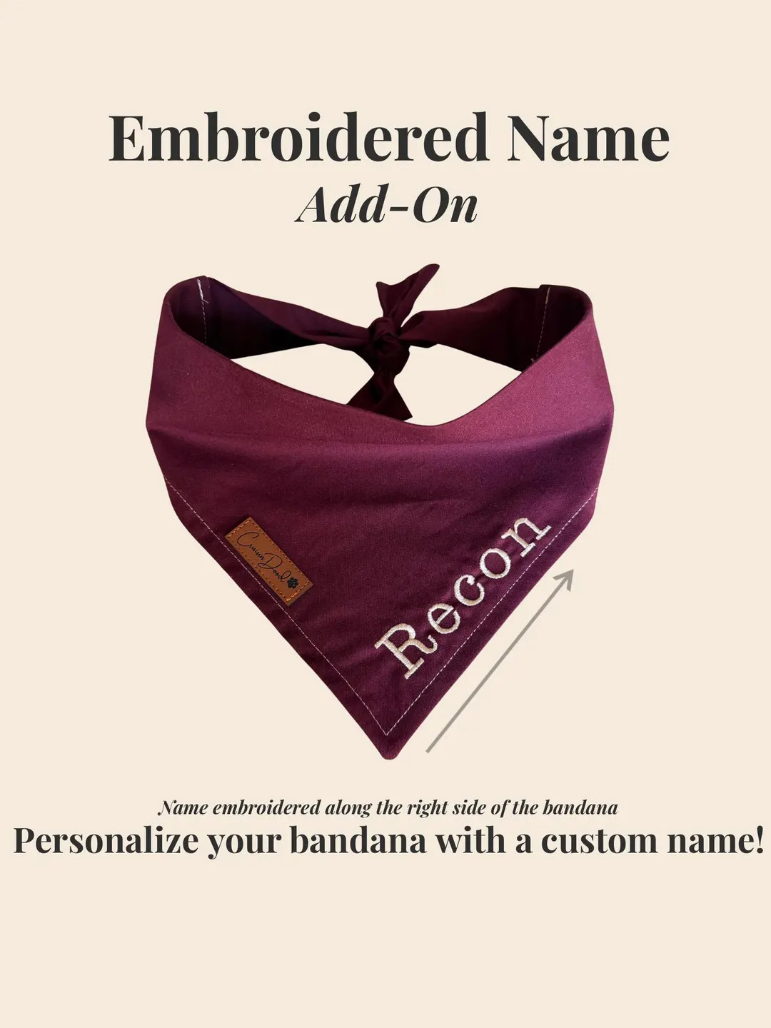 Add an Embroidered Name | Embroidery Add-on | Bandana Not Included - Etsy | Etsy (US)