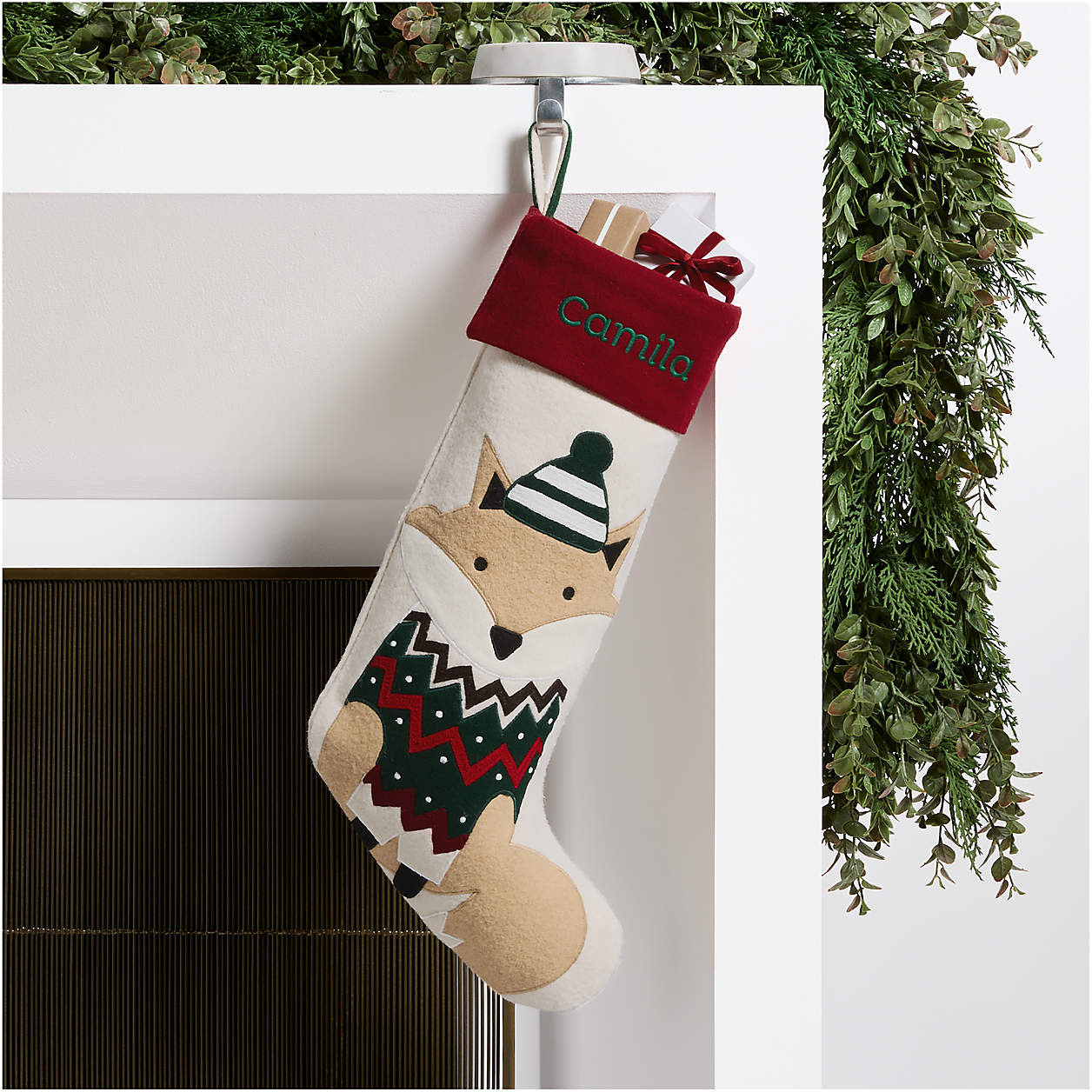 Fair Isle Friends Fox Christmas Stocking by Joan Anderson + Reviews | Crate & Barrel | Crate & Barrel