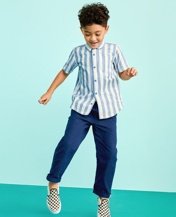 Boys' Navy Blue Canvas Pull-On Pants in 100% Cotton - Size Big Kids 12 by Hanna Andersson | Hanna Andersson