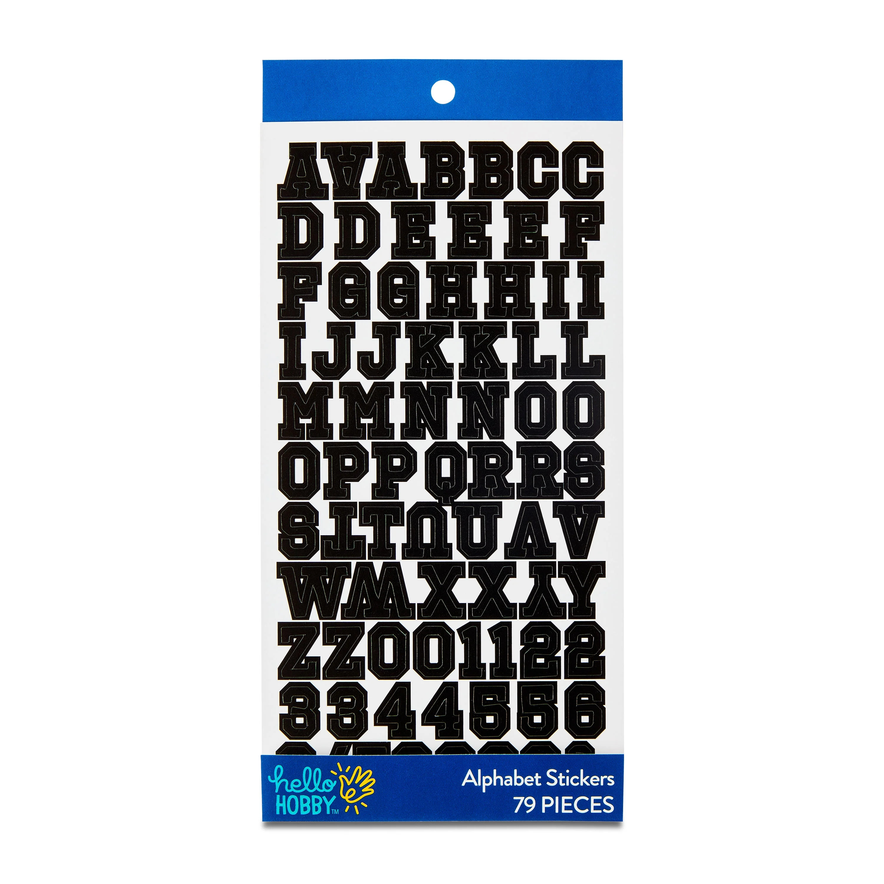 Hello Hobby Black Print Block Alphabet Stickers, 79 Count | Walmart (US)