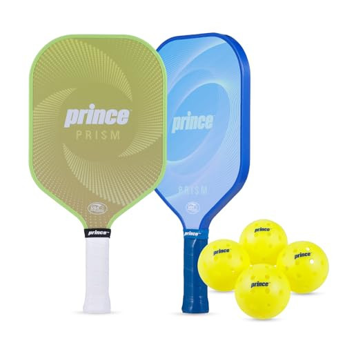 Prince - Prism Pickleball Set for 6 Players, Graphite Paddles, Precision Engineered Pickleball Balls with 40 Holes Pattern, Ideal for Sports Enthusiasts | Amazon (US)