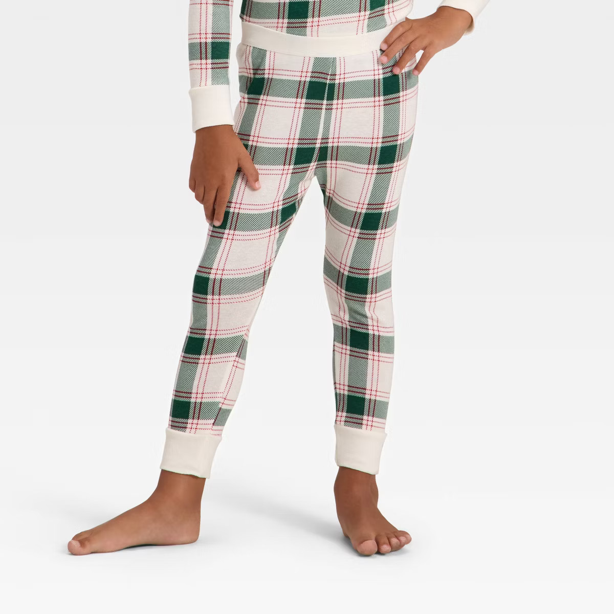 Toddler Plaid Ribbed Long Sleeve Shirt and Pants Holiday Matching Family Pajama Set - Wondershop... | Target