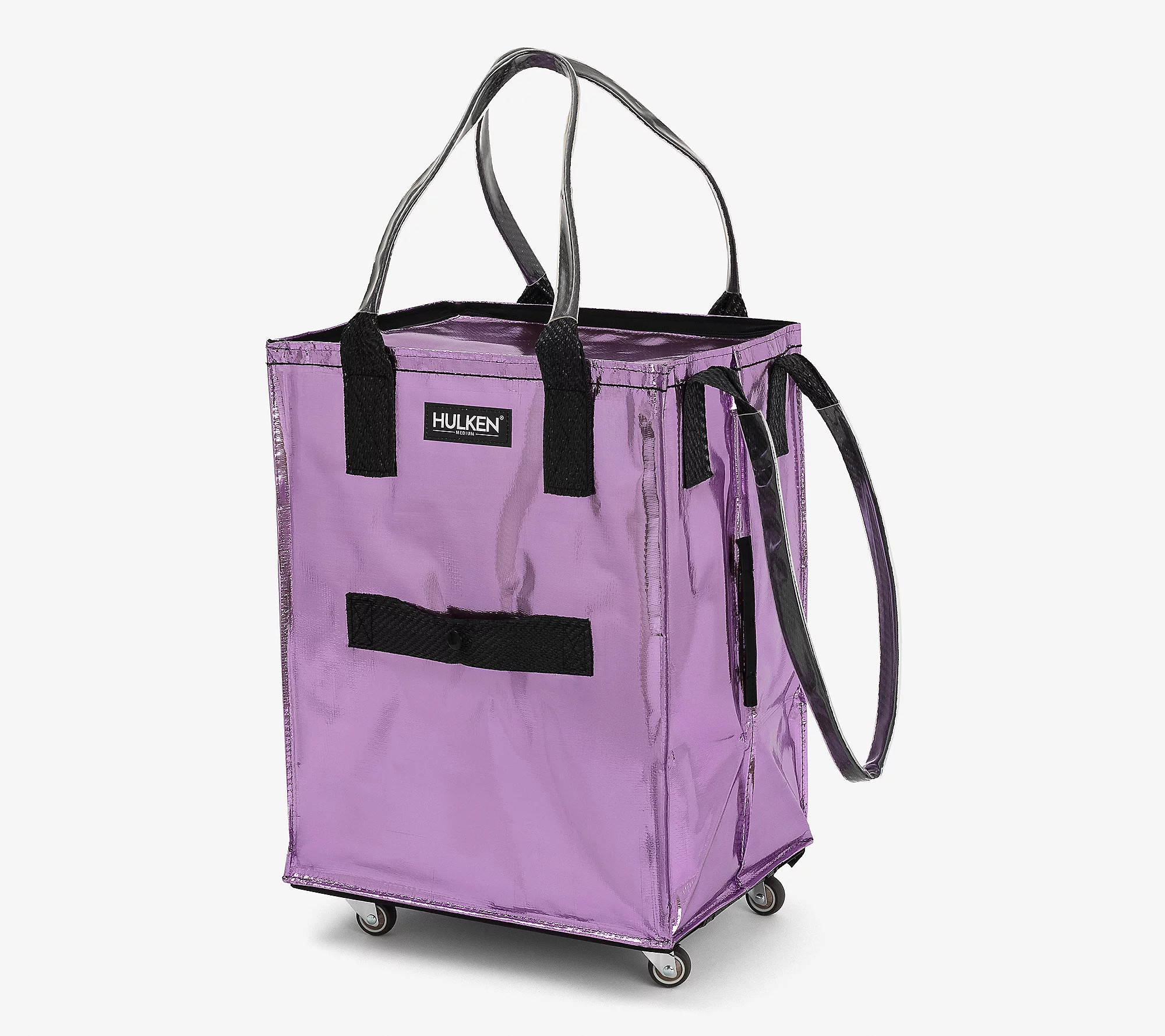 Hulken Medium Rolling Tote Bag with Zip Top & Button Closure | QVC