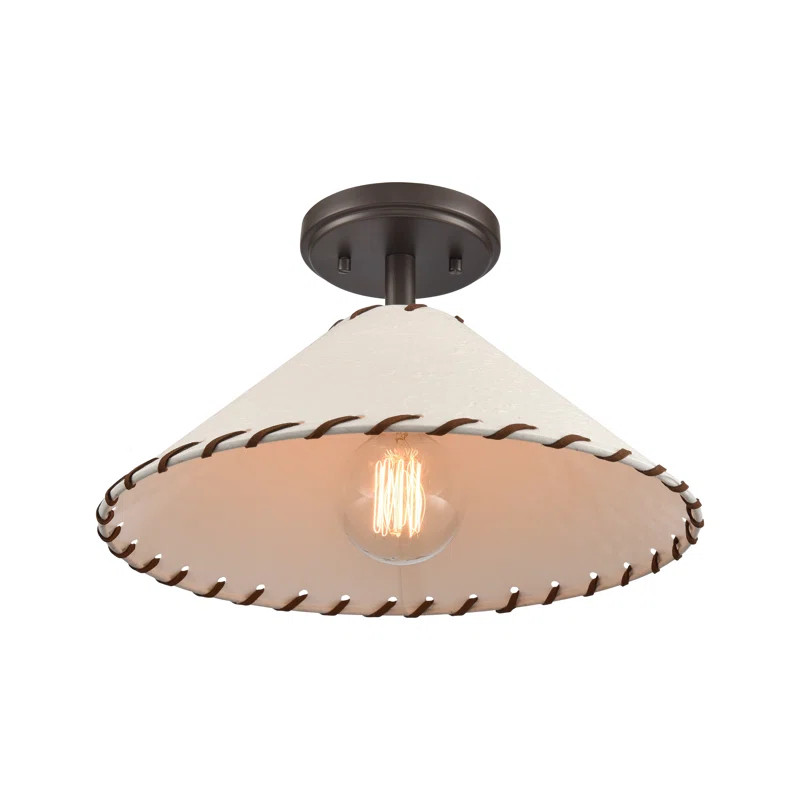 Marion Parchment Semi Flush Mount | Wayfair North America