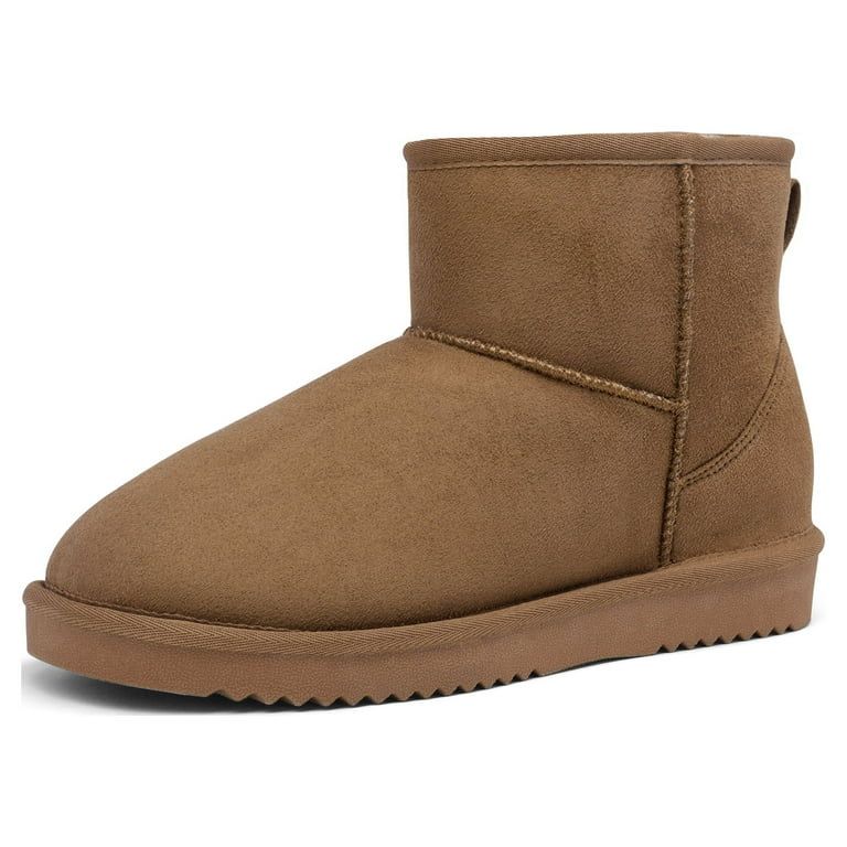 Dream Pairs Women's Winter Warm Snow Boots Classic Slip On Ankle Snow Boots DSB214 CAMEL Size 12 | Walmart (US)